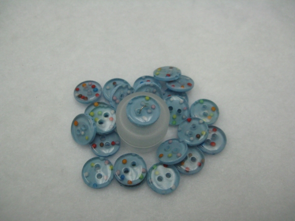 Confetti Button - blue - 1/2"